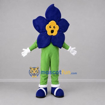 Custom Blue and Green Flower Mascot Costume Adult Full Body Suit for Garden Events