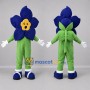 Custom Blue and Green Flower Mascot Costume Adult Full Body Suit for Garden Events
