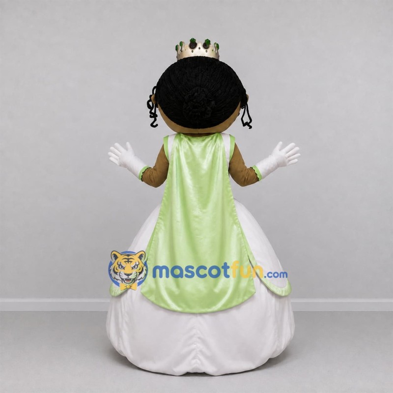 Custom White and Light Green Princess Mascot Costume Adult Full Body Suit for Storytelling Events Custom White and Light Green Princess Mascot Costume Adult Full Body Suit for Storytelling Events