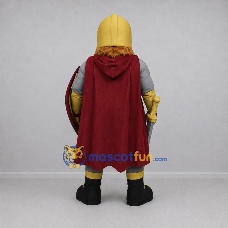 Custom Gold and Burgundy Knight Mascot Costume Adult Full Body Suit for Medieval Events Custom Gold and Burgundy Knight Mascot Costume Adult Full Body Suit for Medieval Events