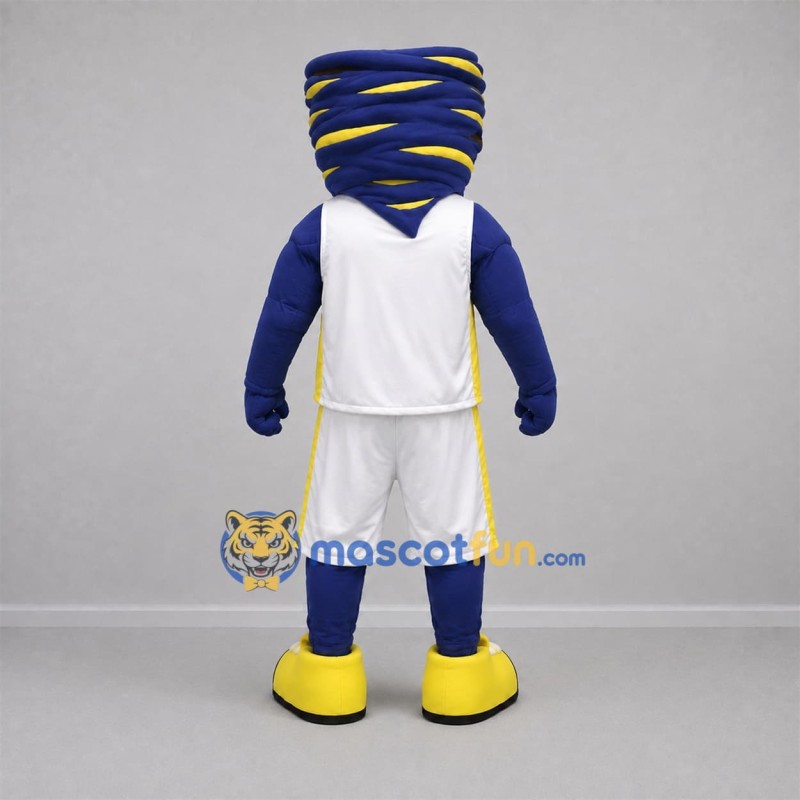 Custom Blue and Yellow Tornado Mascot Costume Adult Full Body Suit for Sports Events