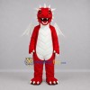 Custom Red and White Dragon Mascot Costume Adult Full Body Suit for Fantasy Events Custom Red and White Dragon Mascot Costume Adult Full Body Suit for Fantasy Events