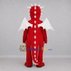 Custom Red and White Dragon Mascot Costume Adult Full Body Suit for Fantasy Events Custom Red and White Dragon Mascot Costume Adult Full Body Suit for Fantasy Events