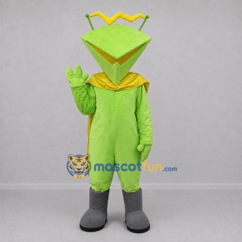 Custom Lime Green and Gold Alien Mascot Costume Adult Full Body Suit for Space Events Custom Lime Green and Gold Alien Mascot Costume Adult Full Body Suit for Space Events
