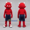 Custom Red and Navy Blue Devil Mascot Costume Adult Full Body Suit for Halloween Events Custom Red and Navy Blue Devil Mascot Costume Adult Full Body Suit for Halloween Events