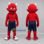 Custom Red and Navy Blue Devil Mascot Costume Adult Full Body Suit for Halloween Events