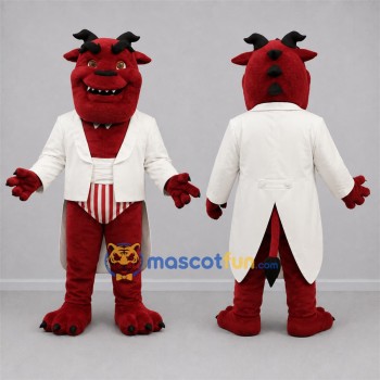 Custom Red and White Dragon Mascot Costume Adult Full Body Suit for Stage Performances