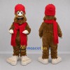 Custom Brown and Red Bigfoot Mascot Costume Adult Full Body Suit for Winter Events Custom Brown and Red Bigfoot Mascot Costume Adult Full Body Suit for Winter Events