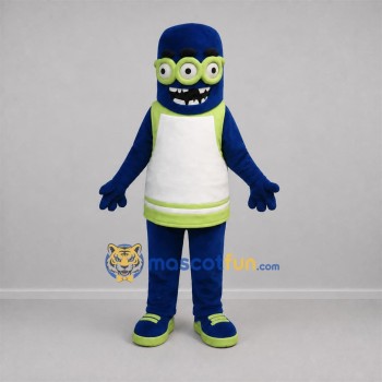 Custom Blue and Green Three-Eyed Monster Mascot Costume Adult Full Body Suit for Halloween Events Custom Blue and Green Three-Eyed Monster Mascot Costume Adult Full Body Suit for Halloween Events