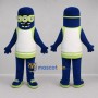 Custom Blue and Green Three-Eyed Monster Mascot Costume Adult Full Body Suit for Halloween Events
