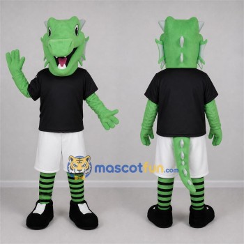 Custom Green and Black Dragon Mascot Costume Adult Full Body Suit for Fantasy Events