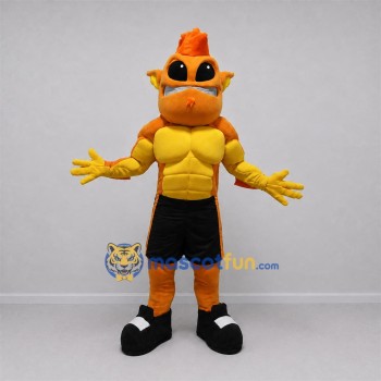 Custom Orange and Yellow Dragon Mascot Costume Adult Full Body Suit for Sports Events Custom Orange and Yellow Dragon Mascot Costume Adult Full Body Suit for Sports Events