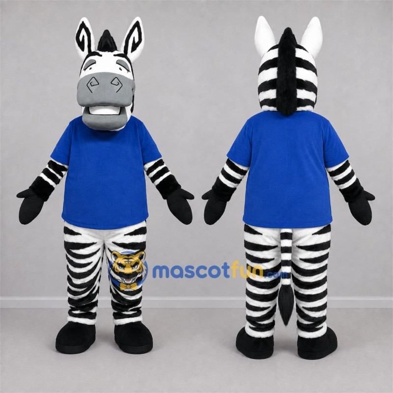 Custom Black and White Zebra Mascot Costume Adult Full Body Suit for School Events Custom Black and White Zebra Mascot Costume Adult Full Body Suit for School Events