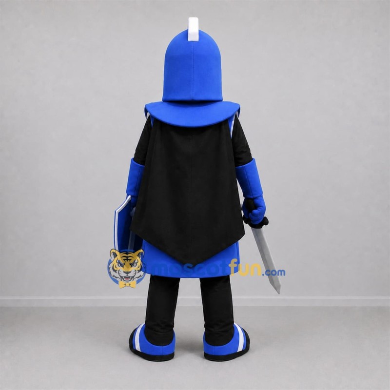Custom Blue and Black Knight Mascot Costume Adult Full Body Suit for Medieval Events Custom Blue and Black Knight Mascot Costume Adult Full Body Suit for Medieval Events