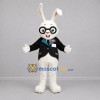 Custom White and Black Rabbit Mascot Costume Adult Full Body Suit for Storytelling Events Custom White and Black Rabbit Mascot Costume Adult Full Body Suit for Storytelling Events