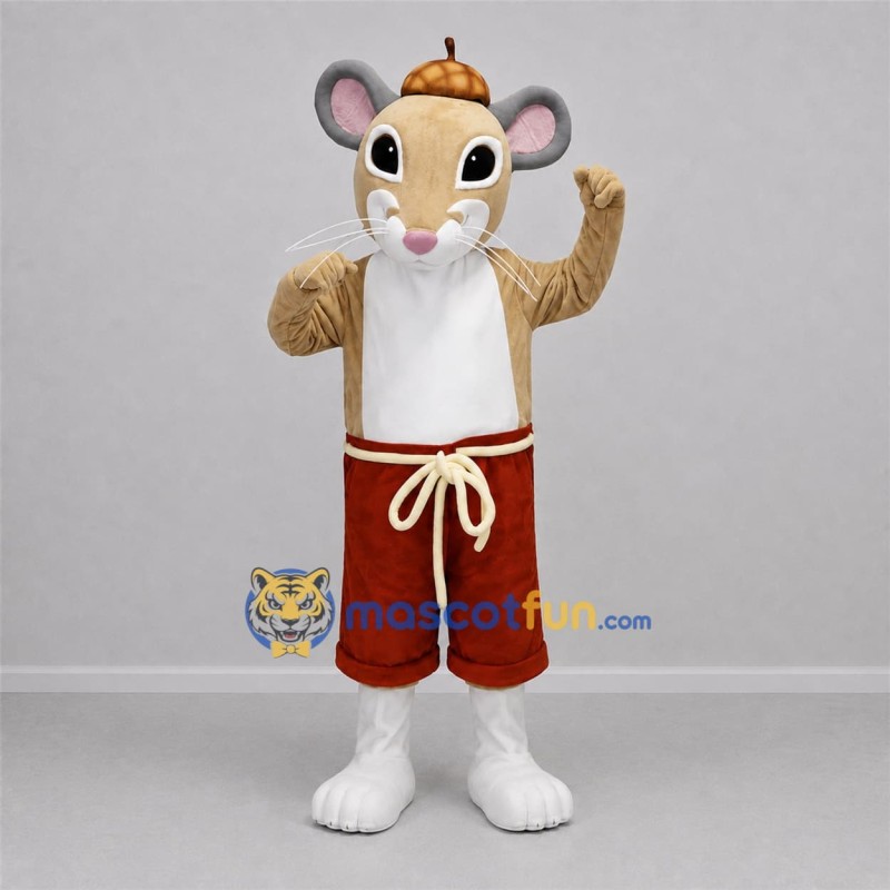 Custom Tan and Brown Mouse Mascot Costume Adult Full Body Suit for Storytelling Events Custom Tan and Brown Mouse Mascot Costume Adult Full Body Suit for Storytelling Events