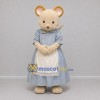 Custom Cream and Light Blue Mouse Mascot Costume Adult Full Body Suit for Storytelling Events