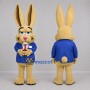 Custom Tan and Blue Rabbit Mascot Costume Adult Full Body Suit for School Events