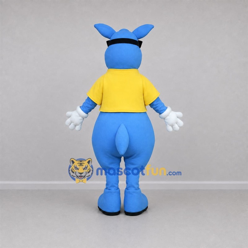 Custom Blue and Yellow Donkey Mascot Costume Adult Full Body Suit for School Events Custom Blue and Yellow Donkey Mascot Costume Adult Full Body Suit for School Events