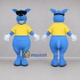 Custom Blue and Yellow Donkey Mascot Costume Adult Full Body Suit for School Events