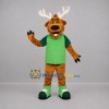 Custom Brown and Green Moose Mascot Costume Adult Full Body Suit for Sports Events Custom Brown and Green Moose Mascot Costume Adult Full Body Suit for Sports Events
