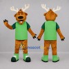 Custom Brown and Green Moose Mascot Costume Adult Full Body Suit for Sports Events Custom Brown and Green Moose Mascot Costume Adult Full Body Suit for Sports Events
