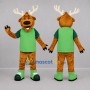 Custom Brown and Green Moose Mascot Costume Adult Full Body Suit for Sports Events