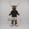 Custom Brown and Black Deer Mascot Costume Adult Full Body Suit for Nature Events