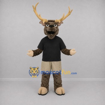Custom Brown and Black Deer Mascot Costume Adult Full Body Suit for Nature Events Custom Brown and Black Deer Mascot Costume Adult Full Body Suit for Nature Events