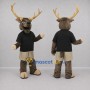 Custom Brown and Black Deer Mascot Costume Adult Full Body Suit for Nature Events