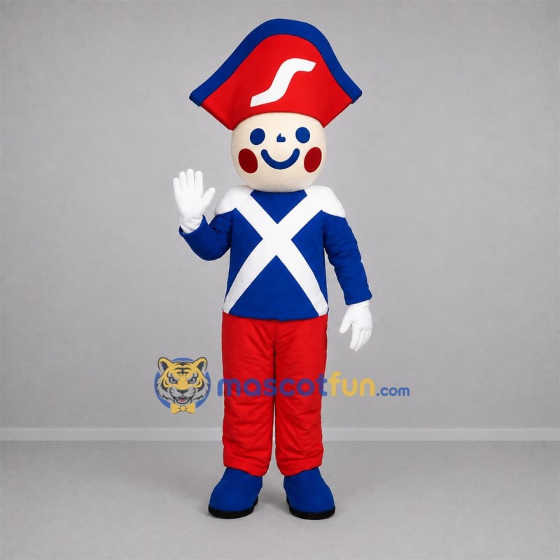 Custom Blue and Red Toy Soldier Mascot Costume Adult Full Body Suit for Holiday Events Custom Blue and Red Toy Soldier Mascot Costume Adult Full Body Suit for Holiday Events