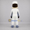 Custom White and Blue Race Car Driver Mascot Costume Adult Full Body Suit for Racing Events Custom White and Blue Race Car Driver Mascot Costume Adult Full Body Suit for Racing Events