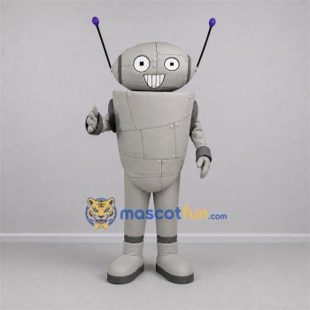 Custom Silver and Gray Robot Mascot Costume Adult Full Body Suit for Science Events Custom Silver and Gray Robot Mascot Costume Adult Full Body Suit for Science Events