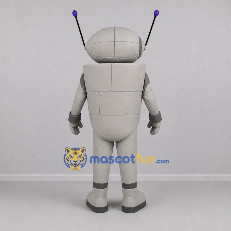 Custom Silver and Gray Robot Mascot Costume Adult Full Body Suit for Science Events Custom Silver and Gray Robot Mascot Costume Adult Full Body Suit for Science Events