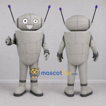Custom Silver and Gray Robot Mascot Costume Adult Full Body Suit for Science Events