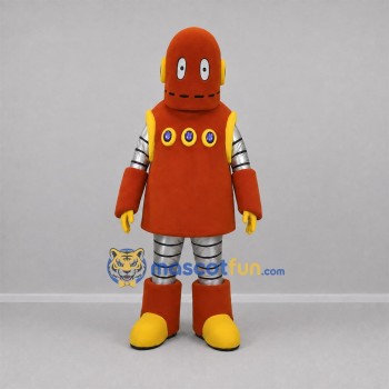 Custom Orange and Silver Robot Mascot Costume Adult Full Body Suit for Science Events Custom Orange and Silver Robot Mascot Costume Adult Full Body Suit for Science Events