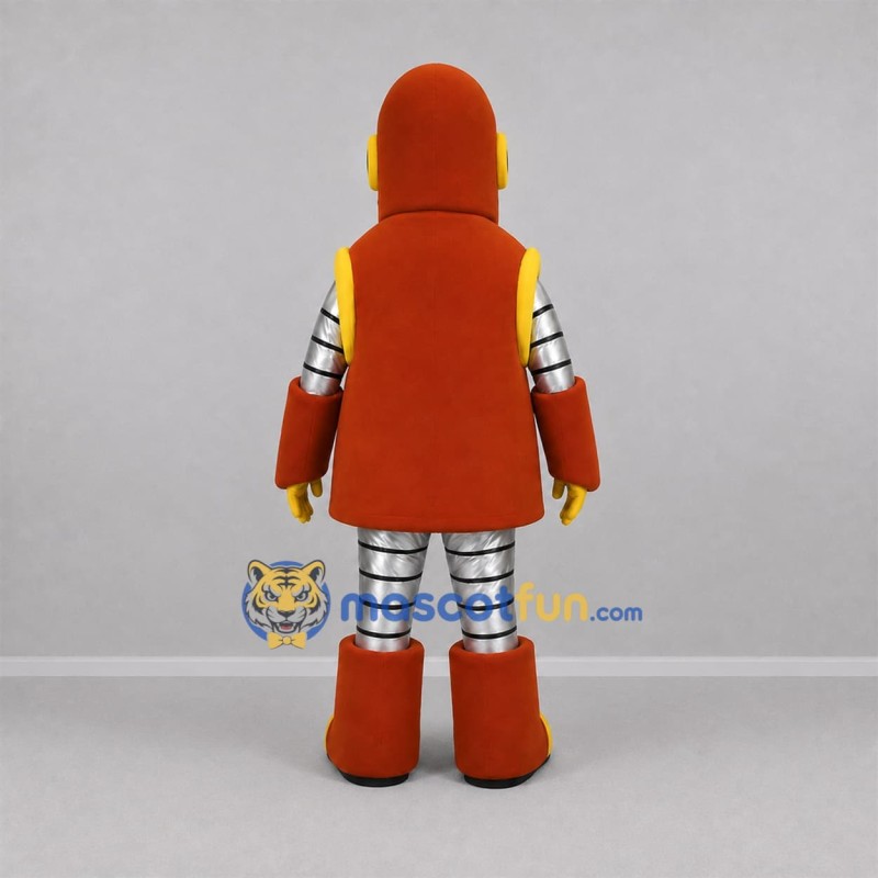 Custom Orange and Silver Robot Mascot Costume Adult Full Body Suit for Science Events Custom Orange and Silver Robot Mascot Costume Adult Full Body Suit for Science Events