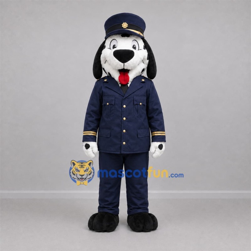 Custom Black and White Police Dalmatian Mascot Costume Adult Full Body Suit for Community Events Custom Black and White Police Dalmatian Mascot Costume Adult Full Body Suit for Community Events