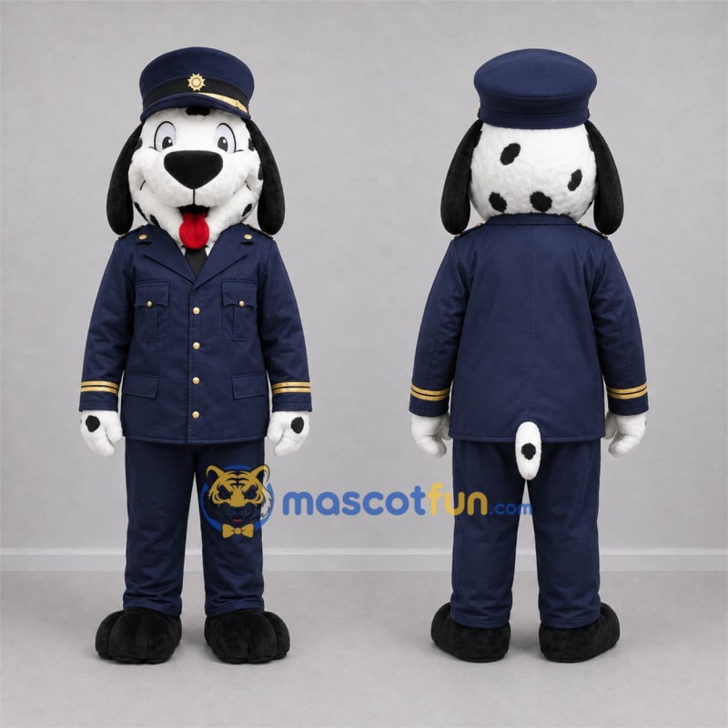 Custom Black and White Police Dalmatian Mascot Costume Adult Full Body Suit for Community Events Custom Black and White Police Dalmatian Mascot Costume Adult Full Body Suit for Community Events
