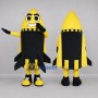 Custom Yellow and Black Rocket Mascot Costume Adult Full Body Suit for Space Events