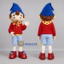 Custom Red and Blue Elf Boy Mascot Costume Adult Full Body Suit for Storytelling Events