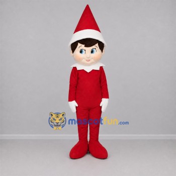 Custom Red and White Christmas Elf Mascot Costume Adult Full Body Suit for Christmas Events Custom Red and White Christmas Elf Mascot Costume Adult Full Body Suit for Christmas Events