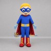 Custom Blue and Red Superhero Boy Mascot Costume Adult Full Body Suit for Birthday Parties Custom Blue and Red Superhero Boy Mascot Costume Adult Full Body Suit for Birthday Parties