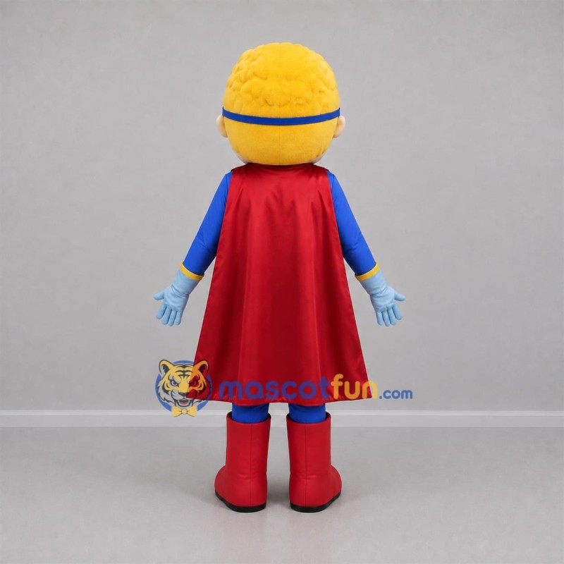 Custom Blue and Red Superhero Boy Mascot Costume Adult Full Body Suit for Birthday Parties Custom Blue and Red Superhero Boy Mascot Costume Adult Full Body Suit for Birthday Parties