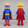 Custom Blue and Red Superhero Boy Mascot Costume Adult Full Body Suit for Birthday Parties