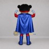 Custom Red and Blue Superhero Girl Mascot Costume Adult Full Body Suit for Birthday Parties Custom Red and Blue Superhero Girl Mascot Costume Adult Full Body Suit for Birthday Parties