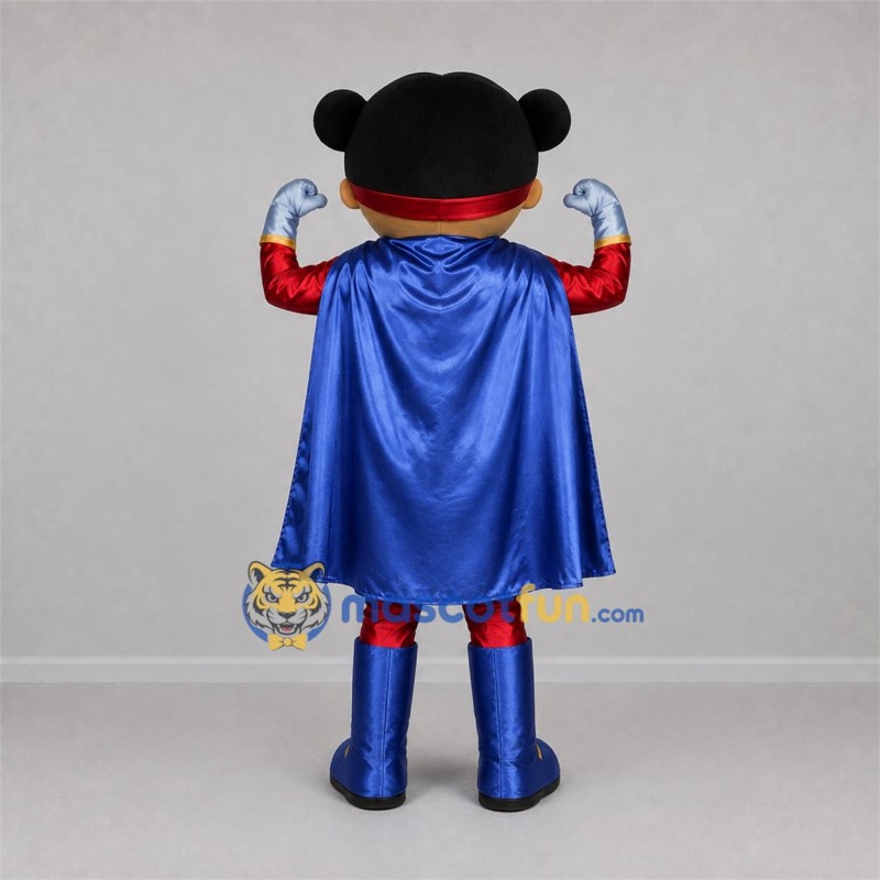 Custom Red and Blue Superhero Girl Mascot Costume Adult Full Body Suit for Birthday Parties Custom Red and Blue Superhero Girl Mascot Costume Adult Full Body Suit for Birthday Parties