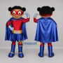 Custom Red and Blue Superhero Girl Mascot Costume Adult Full Body Suit for Birthday Parties