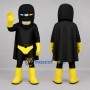 Custom Black and Yellow Superhero Mascot Costume Adult Full Body Suit for Stage Performances