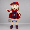 Custom Red and Purple Superhero Girl Mascot Costume Adult Full Body Suit for Birthday Parties